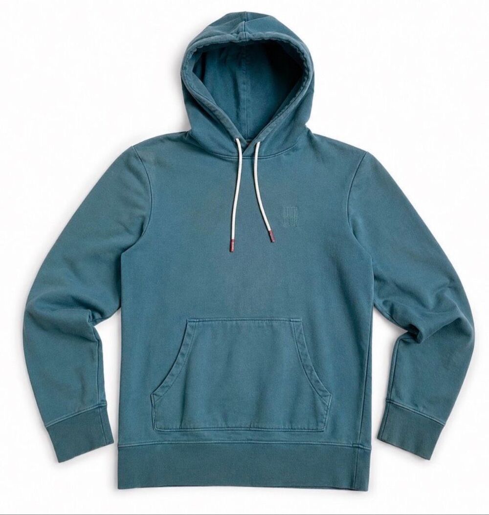 Topo Designs Men’s S Pullover Hoodie Blue Green Outdoor Casual RARE